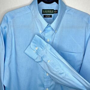 LAUREN RALPH LAUREN Shirt Classic Fit Button Down Long Sleeve Mens 16.5 Teal